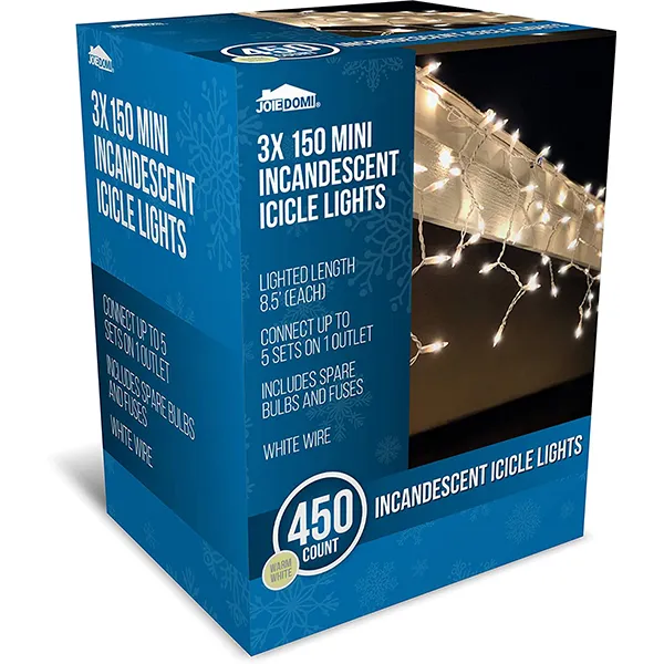 3x150 Warm White Icicle Lights