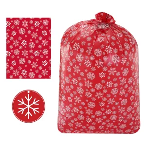 3pcs Oversized Red Plastic Gift Bags with Gift Tags