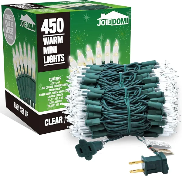 3x150 Clear Warm White Christmas Lights