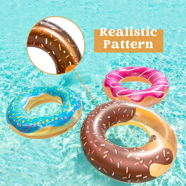 3pcs 32.5in Donuts Pool Float with Glitters