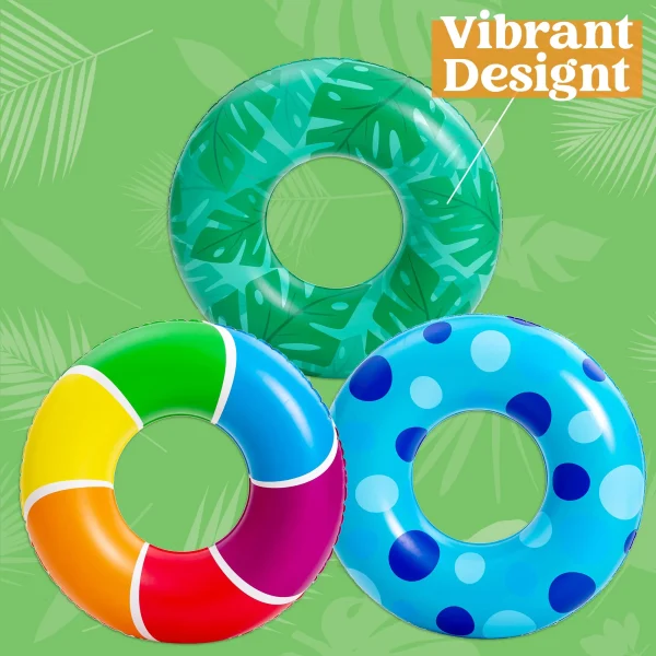 3pcs 32in Inflatable Ring Pool Float