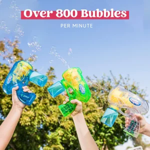 3pcs Bubble Guns Blaster with 3 Bubble Solutions
