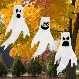 3pcs Ghost Windsock Halloween Hanging Decoration