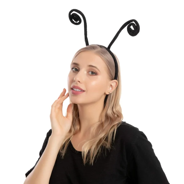 3pcs Halloween Black Antenna Headband