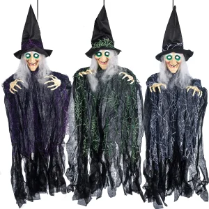 3pcs Halloween Hanging Witch Decoration 35.3ft