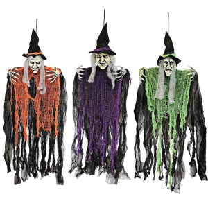 3pcs Hanging Witch Halloween Decorations 35.3in