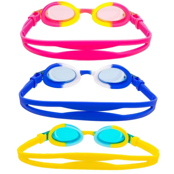 3pcs Kids Swimming Goggles Blue, Pink and Yellow