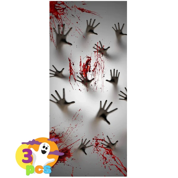 3pcs Zombie Hands Halloween Door Cover 72in x 30in