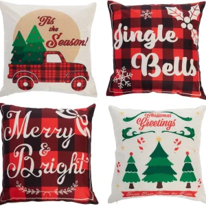 4Pcs Christmas Mixed Pillow Covers