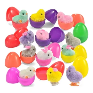 12Pcs Wind Up Toy Prefilled Easter Eggs