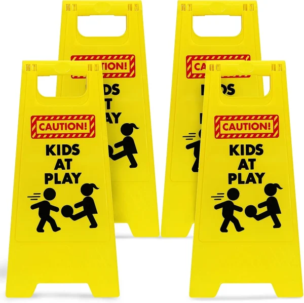 4pcs Caution Kids at Play Warning Sign