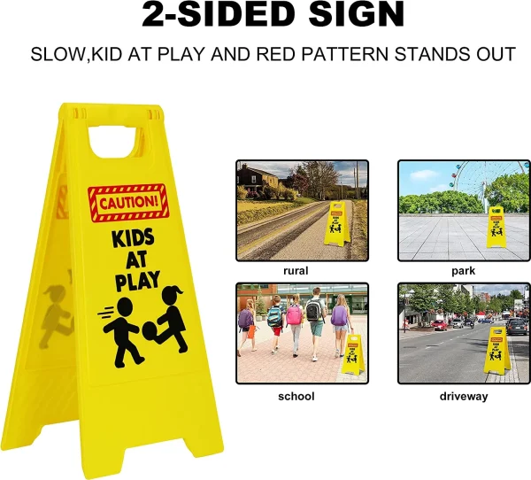 4pcs Caution Kids at Play Warning Sign