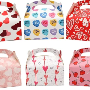24pcs Valentine’s Days Heart Bakery Treat Boxes 4.4in
