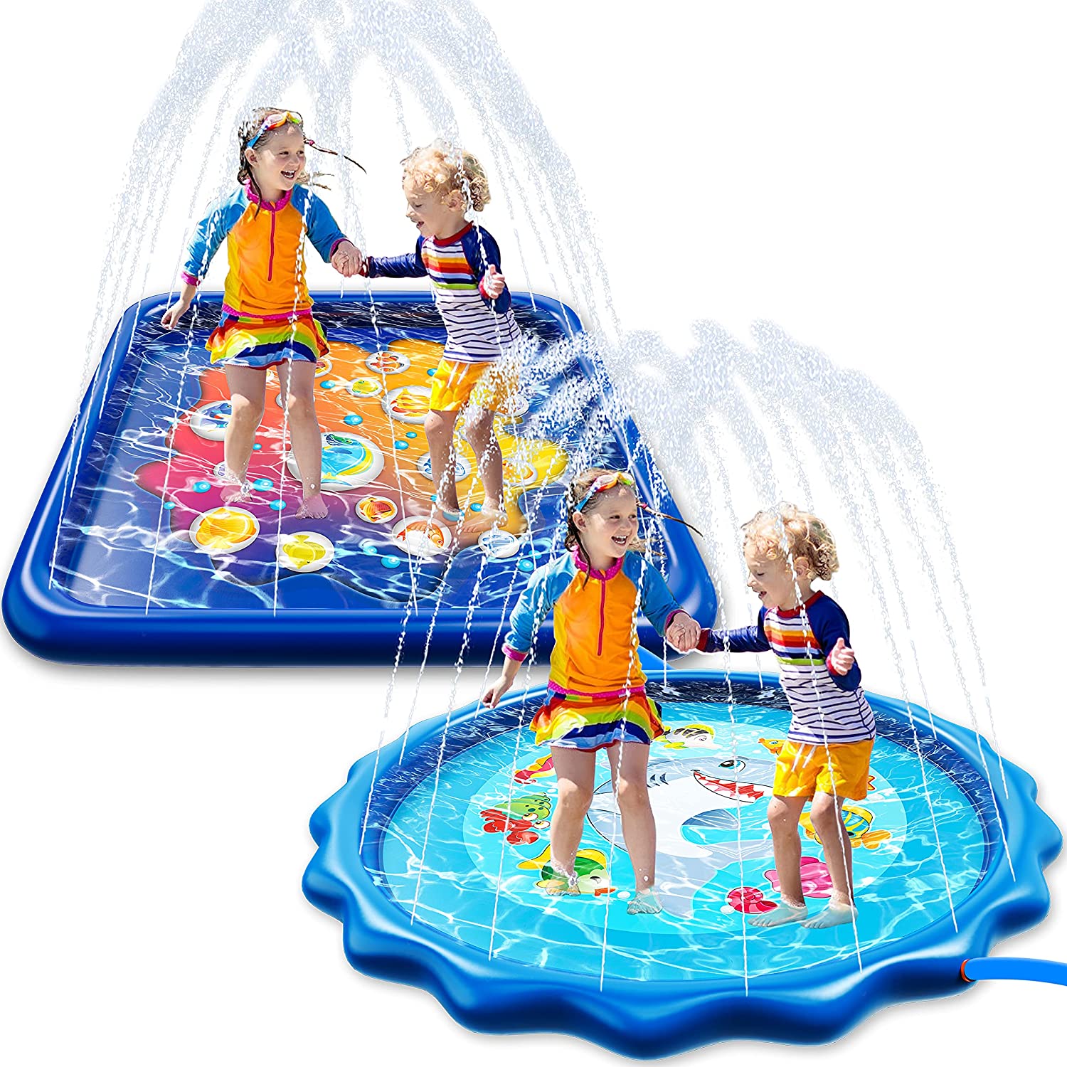 Square and Round Inflatable Sprinkler Mat, 68″ – SLOOSH