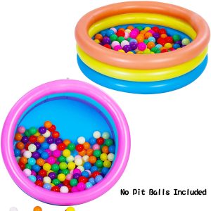2 Packs 34” Multicolor (3 Color Rings) Inflatable Kiddie Pool Set – SLOOSH