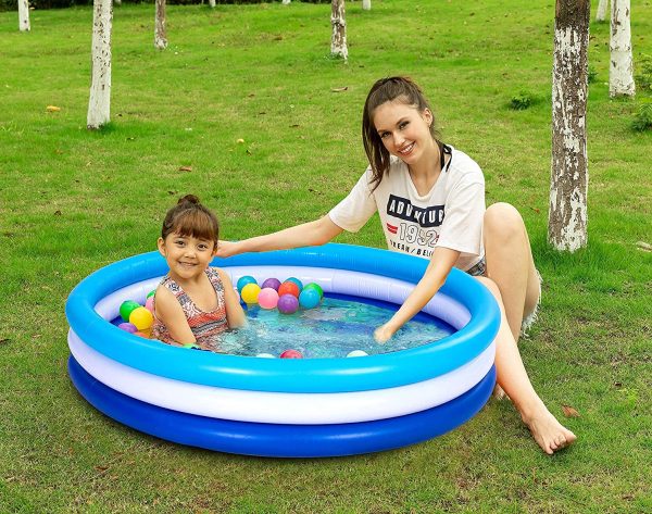 2pcs 34in Multicolor Kiddie Inflatable Swimming Pool