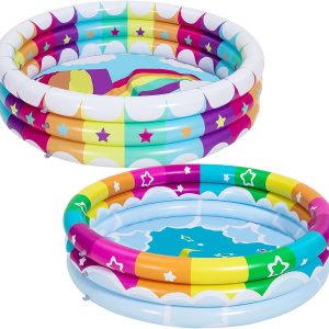 45” Rainbow w/ Hot Air Balloon & Rainbow Inflatable Kiddie Pool Set, 2 Pack – SLOOSH
