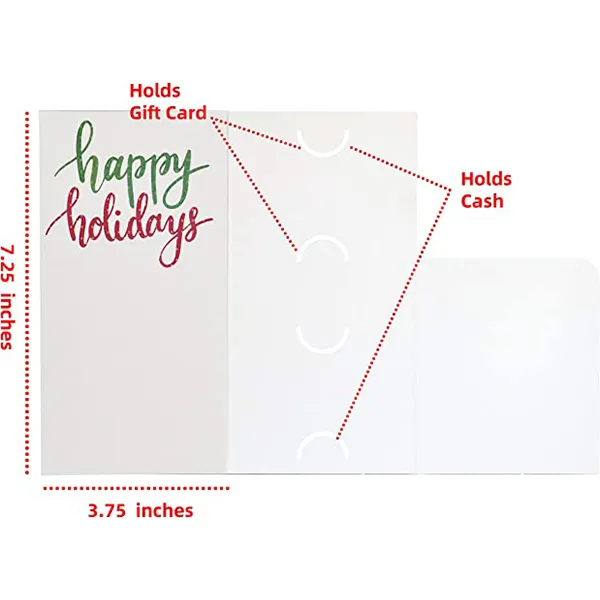40pcs Holographic Christmas Greeting Cards