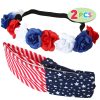 Flag Headband & Flower Headband Accessories, 2 Pcs