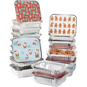 40pcs Christmas Foil Containers With Lid