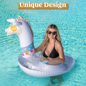 Inflatable Llama Pool Float with Glitters