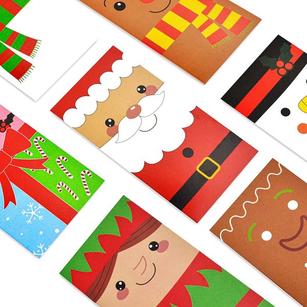 42pcs Simple Cartoon Christmas Holiday Greeting Cards