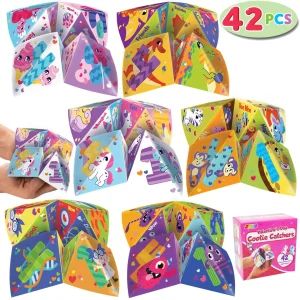 42Pcs Valentines Day Cootie Catcher Cards Game With Envelopes