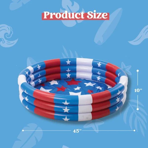 45in Kids Inflatable Star American Flag Swimming Pool