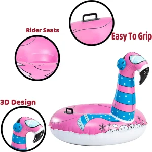 Inflatable Flamingo Snow Tube 47in