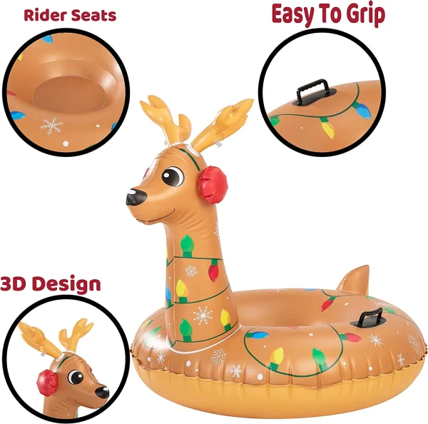 47in Reindeer Heavy Duty Inflatable Snow Tube