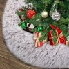 Brown Faux Fur Christmas Tree Skirt 48in