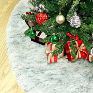 Faux Fur Christmas Tree Skirt Grey 48in