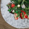 Faux Fur Christmas Tree Skirt Grey 48in
