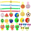 48Pcs 2.5in Bright Colorful and 2Pcs Gold Prefilled Plastic Easter Eggs with 25 Kinds of Popular Toys