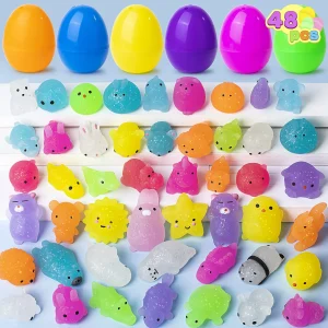 48Pcs Glitter Squishy Prefilled Easter Eggs