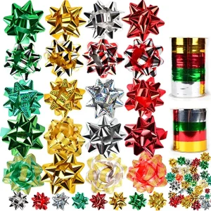 48pcs Christmas Self Adhesive Bows Decoration