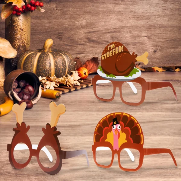 48Pcs Thanksgiving Turkey Glasses Frames