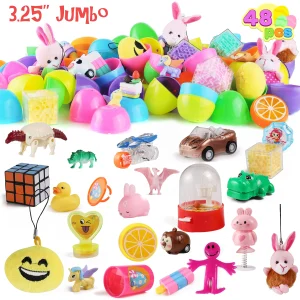 48Pcs Toys Prefilled Easter Eggs 3.25in