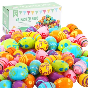 48Pcs Assorted Color Fillable Easter Egg Shells