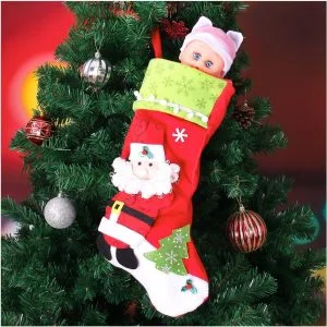4 pack Plush Christmas Tree Stockings