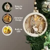 4pcs LED Hanging Christmas Wooden Reindeer Ornament
