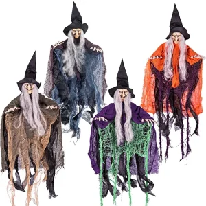 4pcs Hanging Witch Decoration 19.6in