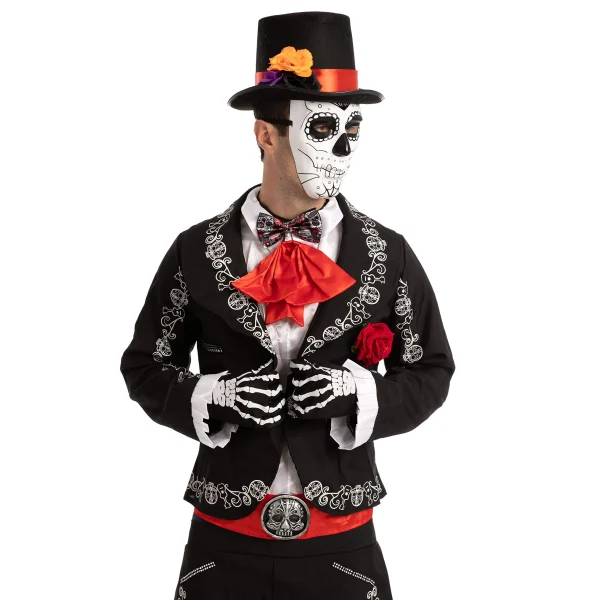 4pcs Mens Day of the Dead Halloween Costume Accessories