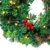 50 LED Artificial Christmas Pre lit Wreaths 20in