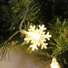 50 LED Warm White Snowflake String Fairy Lights 17.06ft