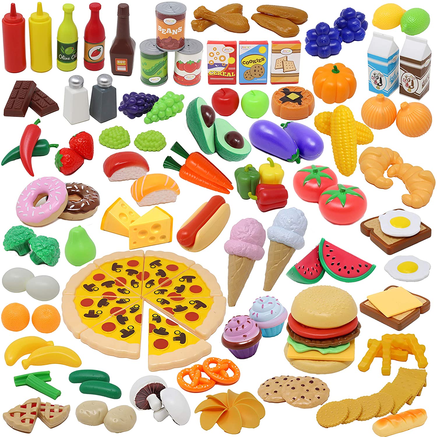Play Food Set 135 Pieces Play Kitchen Set For Market Educational Pretend Play