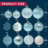 50pcs Blue and White Shatterproof Christmas Ornaments