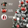50pcs Red and White Shatterproof Christmas Ornaments