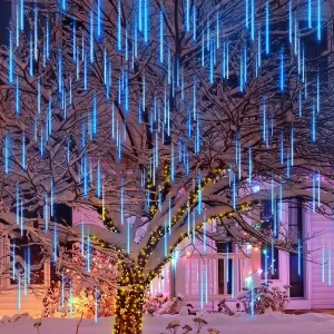 10 Tubes (19.8 in) Christmas Meteor Shower Lights, Blue