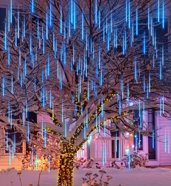 10 Tubes (19.8 in) Christmas Meteor Shower Lights, Blue